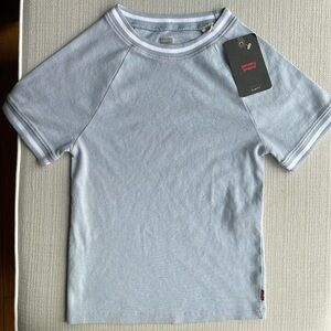 Levi's Oracle Shrunken Ringer T-shirt - size XS light blue